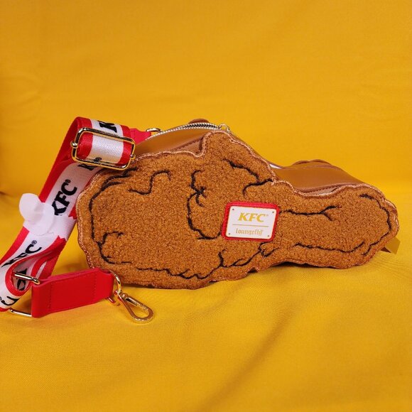 Loungefly KFC Fried Chicken Drumstick Sherpa Crossbody Bag Fast Food NEW - Picture 7 of 12